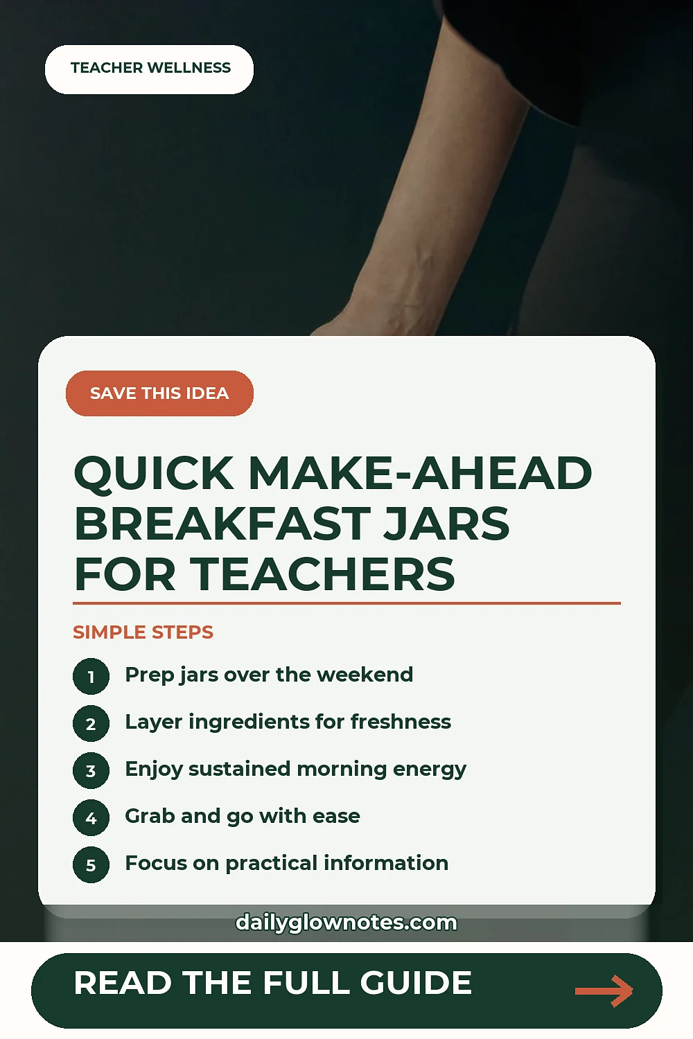 Make-Ahead Breakfast Jars for Teachers Starting Early Morning Shifts