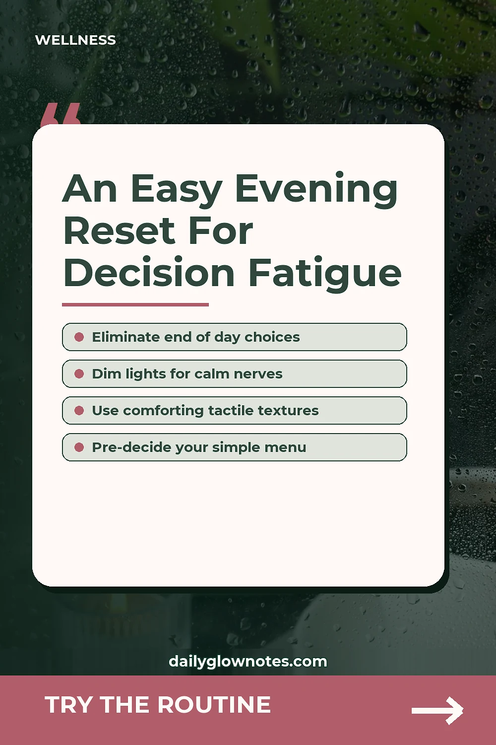 The Low-Demand Evening Reset Routine for High Decision Fatigue