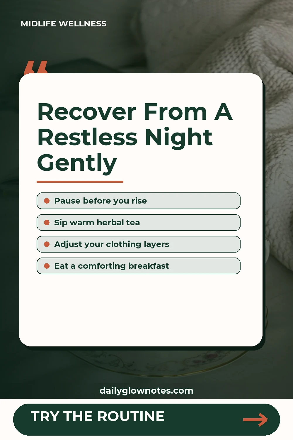 A Gentle Morning Recovery Routine After a Restless Midlife Night