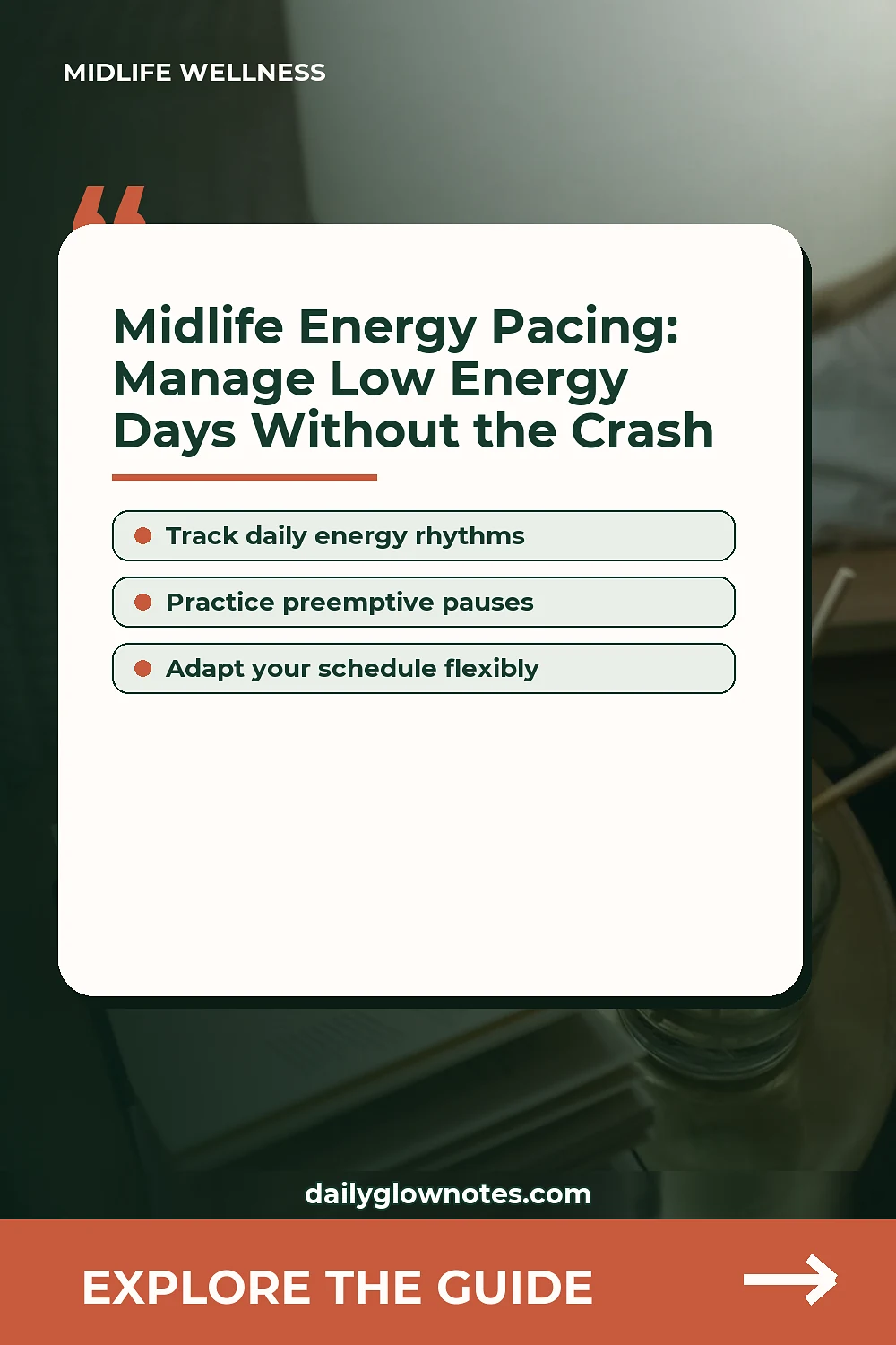 Midlife Energy Pacing: How to Manage Low Energy Days Without Crash