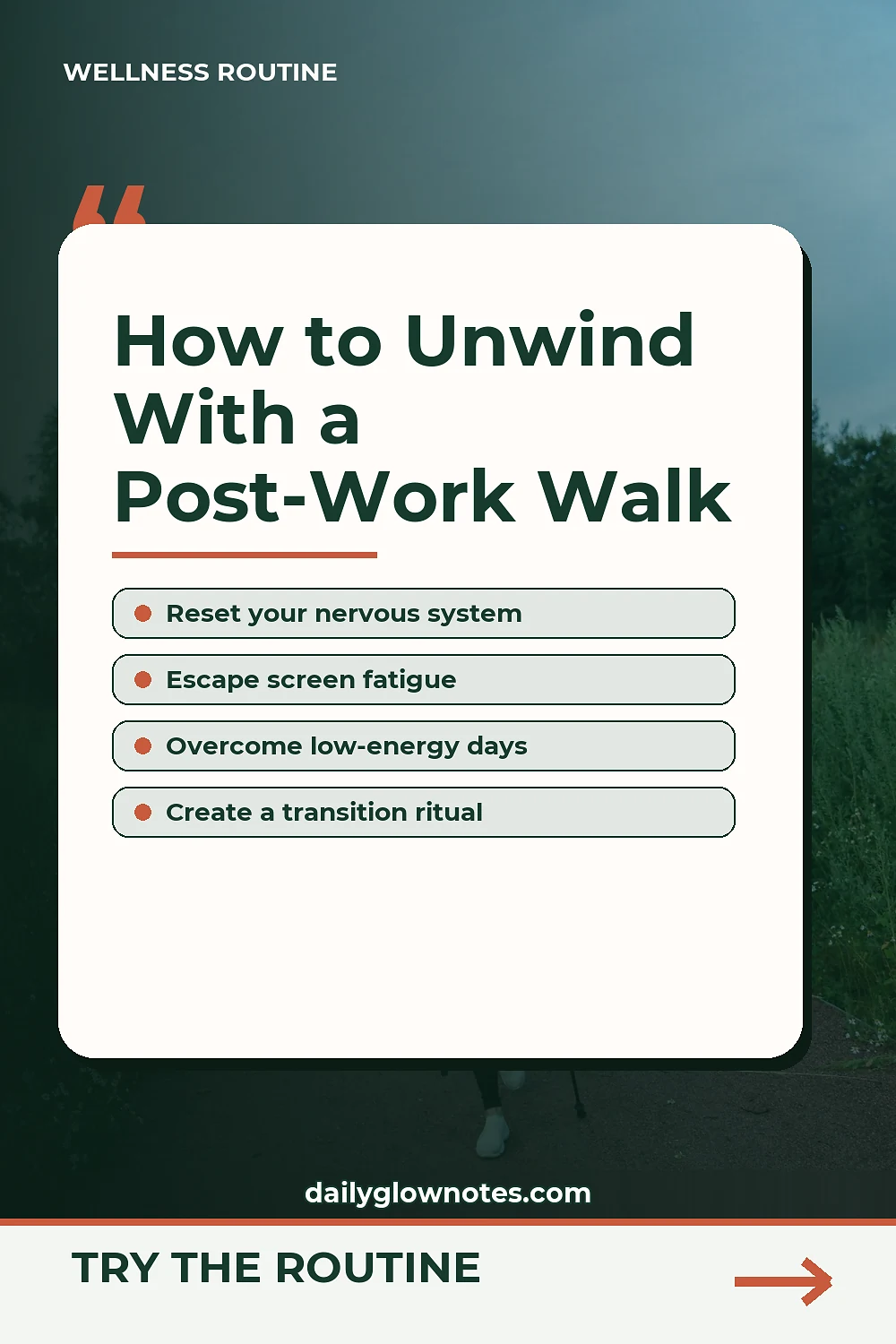 Building a Gentle Post-Work Walking Habit to Unwind and Decompress
