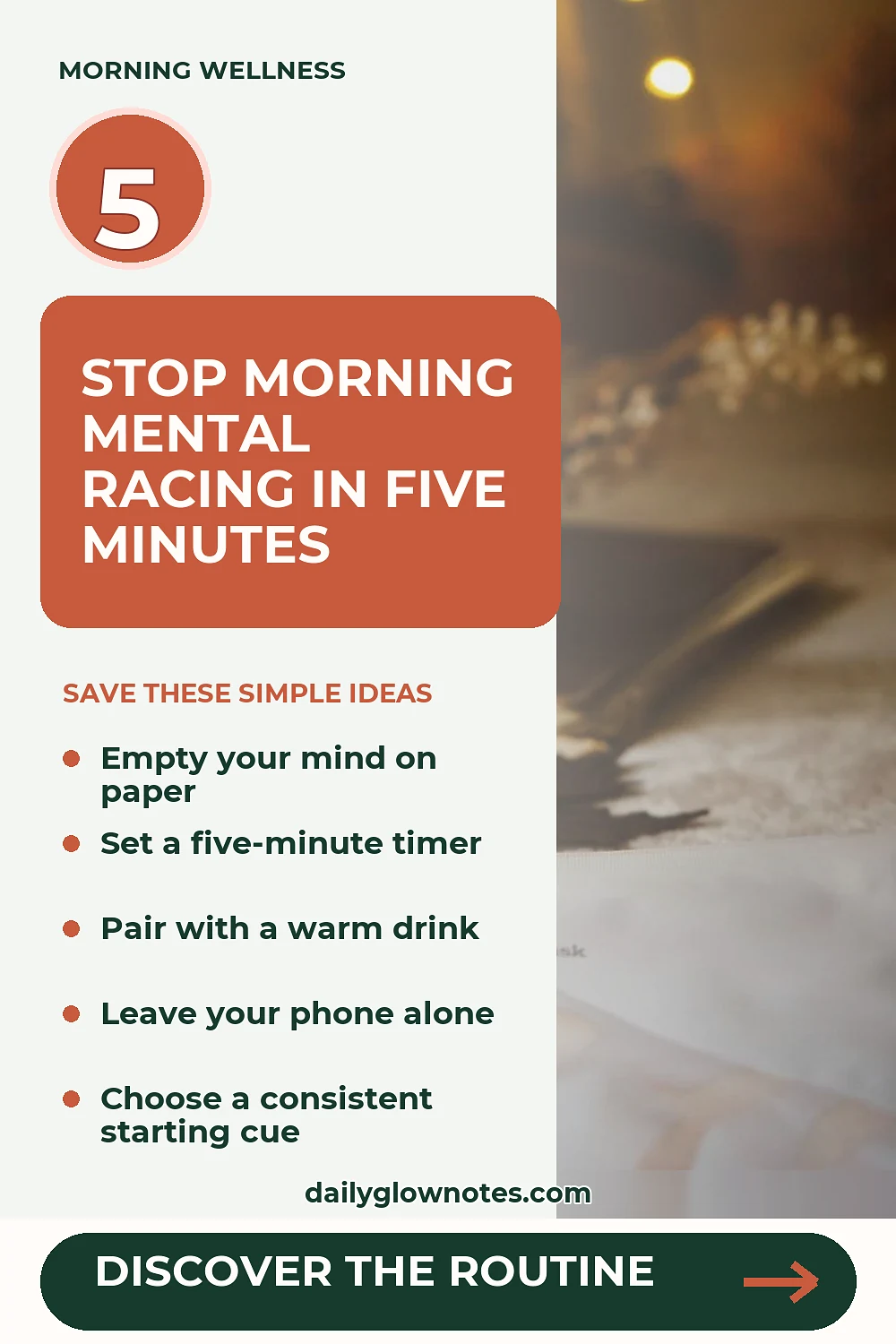 A Five-Minute Morning Journal Practice to Stop Mental Racing Before Breakfast