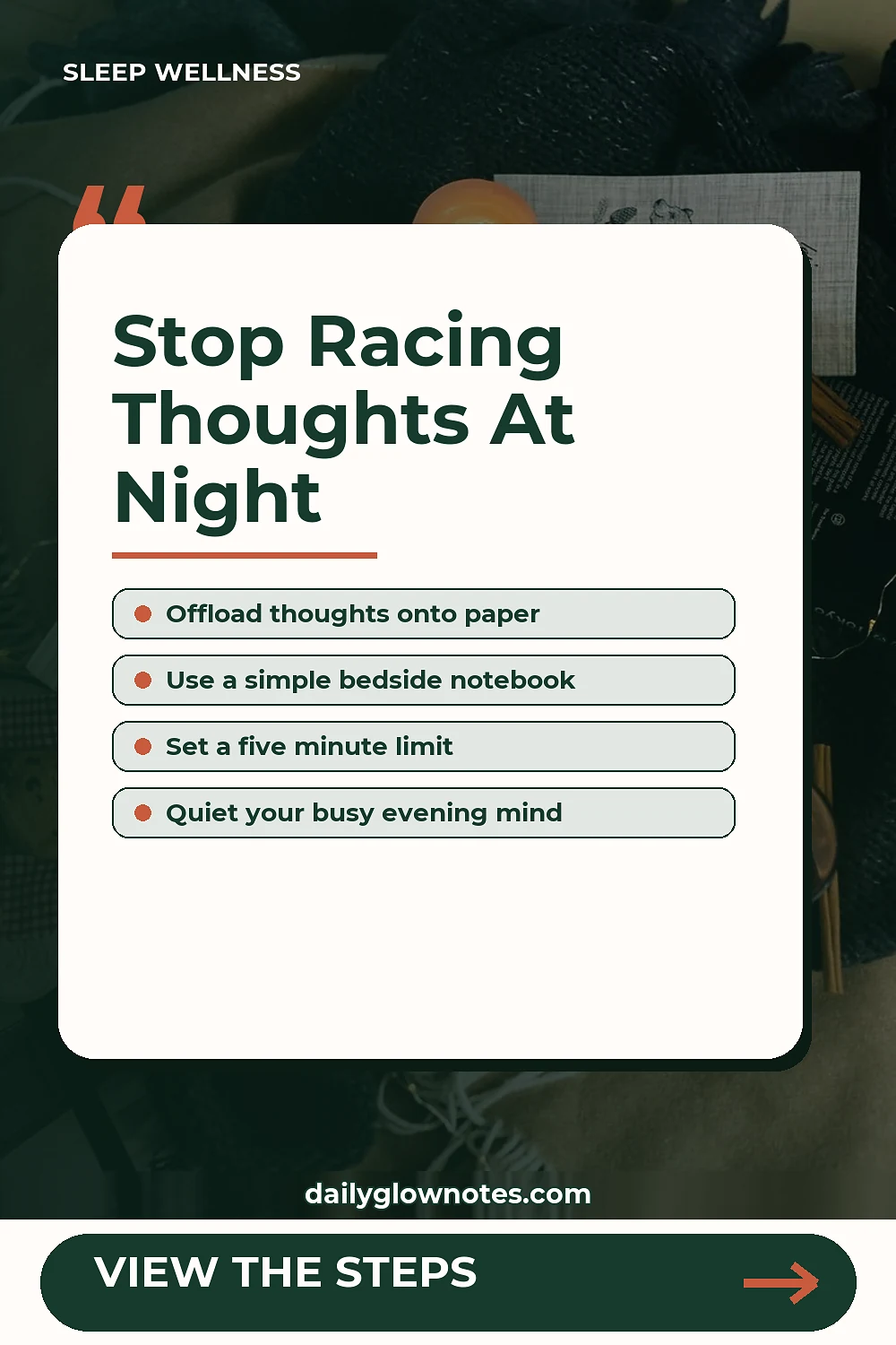 A Bedside Worry-Parking Routine for Busy Thoughts at Night