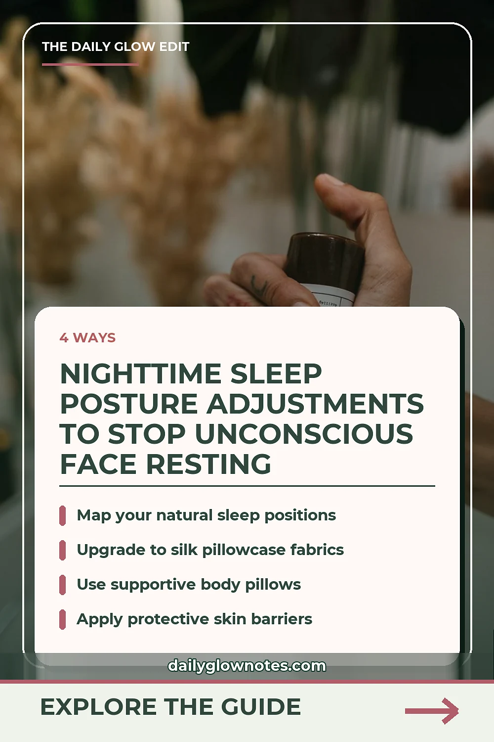 Nighttime Sleep Posture Adjustments to Stop Unconscious Face Resting