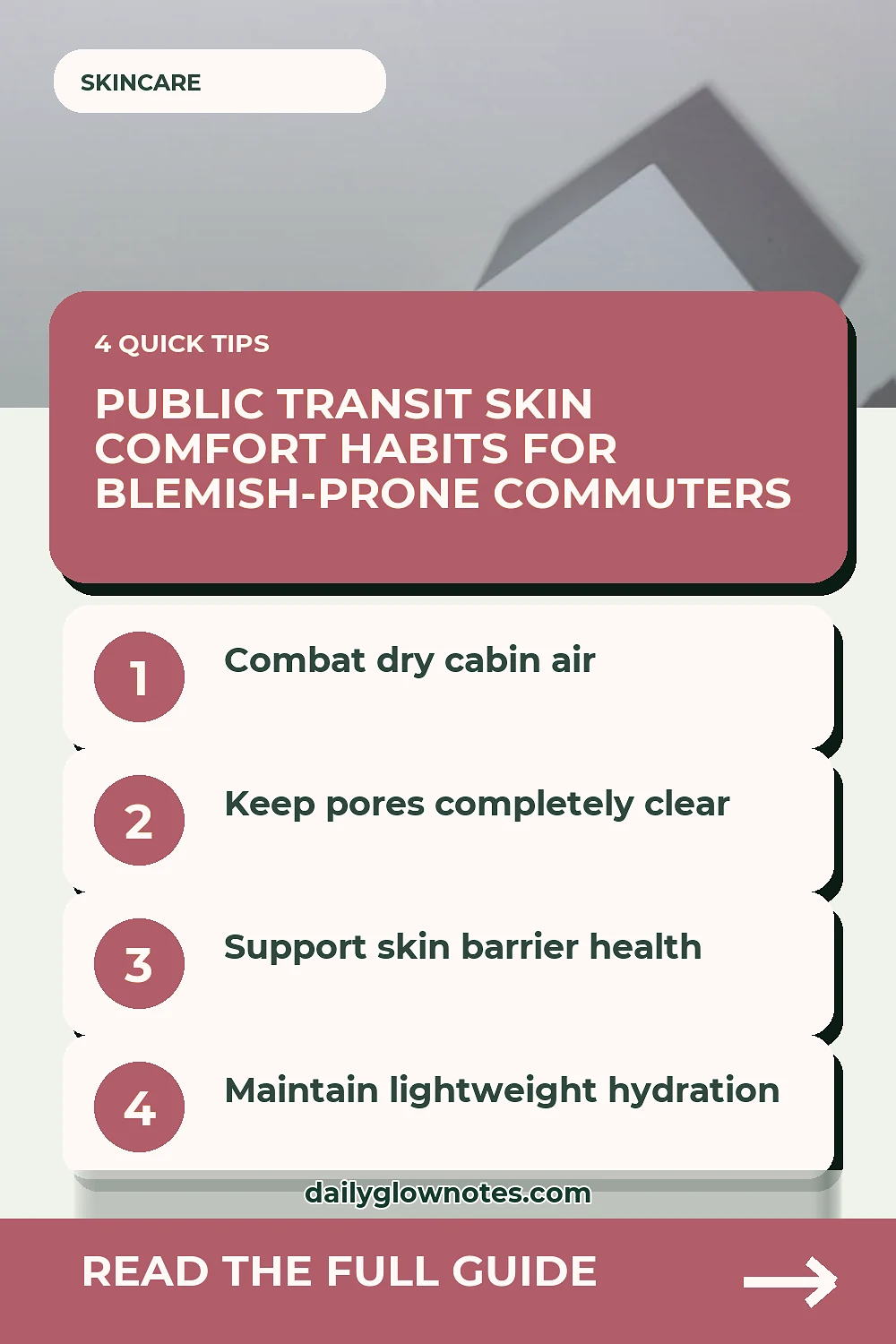 Public Transit Skin Comfort Habits for Blemish-Prone Commuters